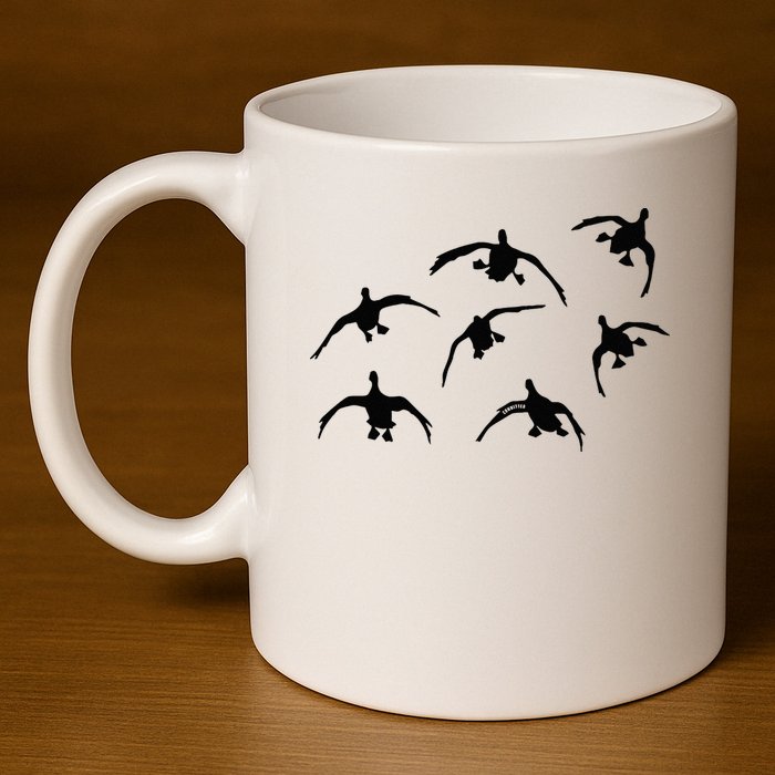 Duck Hunting Seven Drakes By Committed Waterfowl 11oz C Handle Ceramic Mug