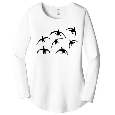 Duck Hunting Seven Drakes By Committed Waterfowl Women's Perfect Tri Tunic Long Sleeve Shirt