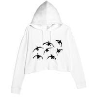 Duck Hunting Seven Drakes By Committed Waterfowl Crop Fleece Hoodie