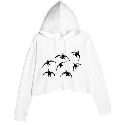 Duck Hunting Seven Drakes By Committed Waterfowl Crop Fleece Hoodie