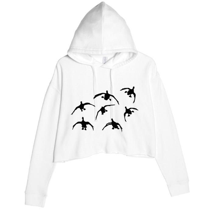 Duck Hunting Seven Drakes By Committed Waterfowl Crop Fleece Hoodie