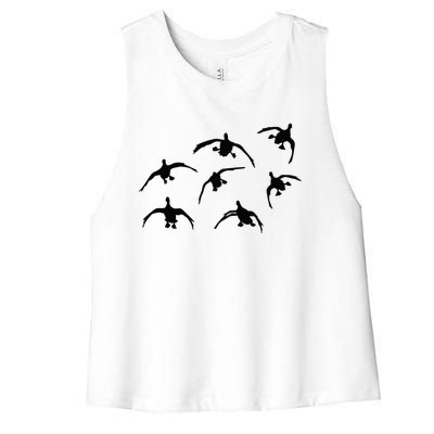 Duck Hunting Seven Drakes By Committed Waterfowl Women's Racerback Cropped Tank