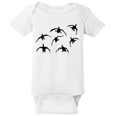 Duck Hunting Seven Drakes By Committed Waterfowl Baby Bodysuit