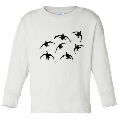 Duck Hunting Seven Drakes By Committed Waterfowl Toddler Long Sleeve Shirt