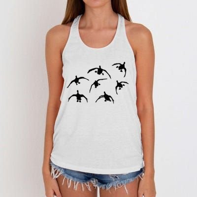 Duck Hunting Seven Drakes By Committed Waterfowl Women's Knotted Racerback Tank