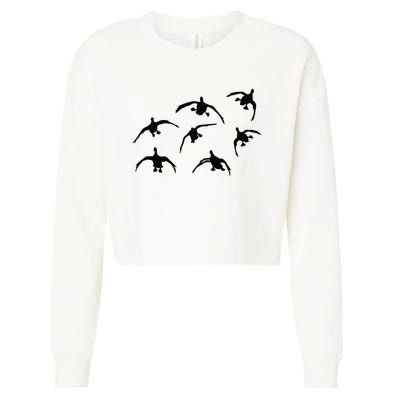 Duck Hunting Seven Drakes By Committed Waterfowl Cropped Pullover Crew