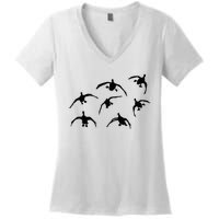 Duck Hunting Seven Drakes By Committed Waterfowl Women's V-Neck T-Shirt