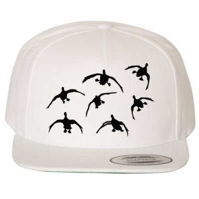 Duck Hunting Seven Drakes By Committed Waterfowl Wool Snapback Cap
