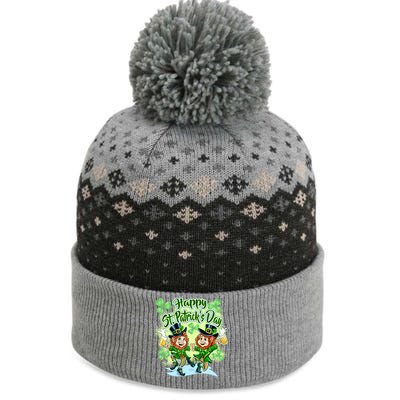 Dancing Happy St. Patrick's Day Leprechauns The Baniff Cuffed Pom Beanie