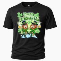 Dancing Happy St. Patrick's Day Leprechauns Cooling Performance Crew T-Shirt