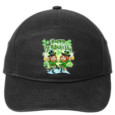 Dancing Happy St. Patrick's Day Leprechauns 7-Panel Snapback Hat
