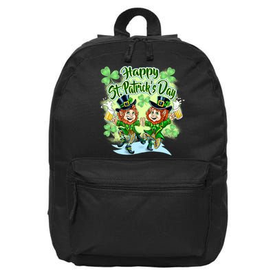 Dancing Happy St. Patrick's Day Leprechauns 16 in Basic Backpack
