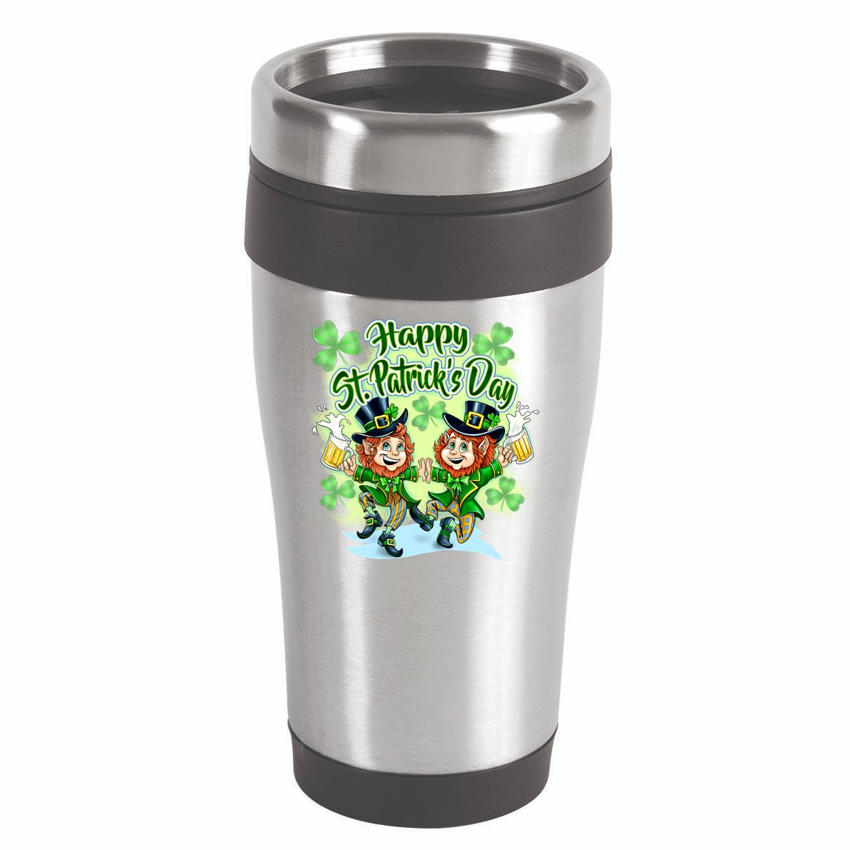 Dancing Happy St. Patrick's Day Leprechauns 16oz Travel Tumbler