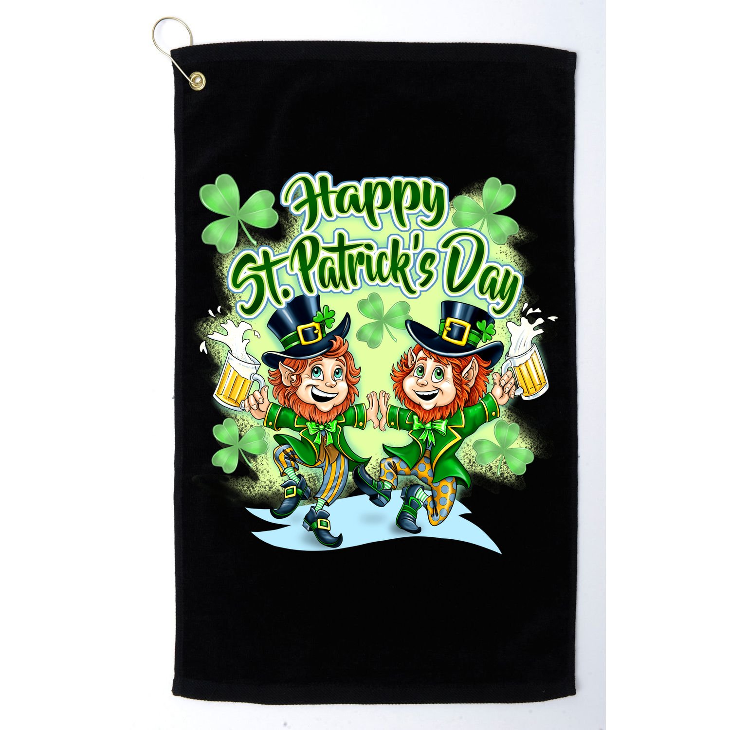 Dancing Happy St. Patrick's Day Leprechauns Golf Towel