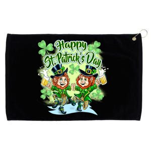 Dancing Happy St. Patrick's Day Leprechauns Grommeted Golf Towel