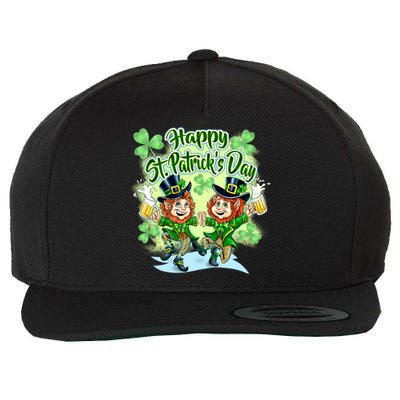 Dancing Happy St. Patrick's Day Leprechauns Wool Snapback Cap