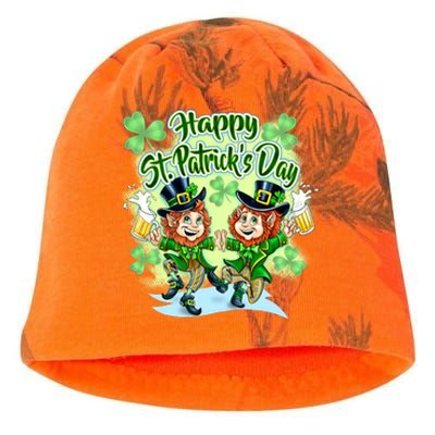 Dancing Happy St. Patrick's Day Leprechauns Kati - Camo Knit Beanie