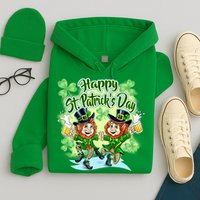 Dancing Happy St. Patrick's Day Leprechauns Hoodie