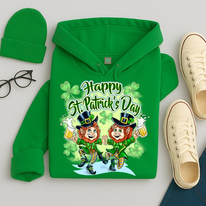 Dancing Happy St. Patrick's Day Leprechauns Hoodie