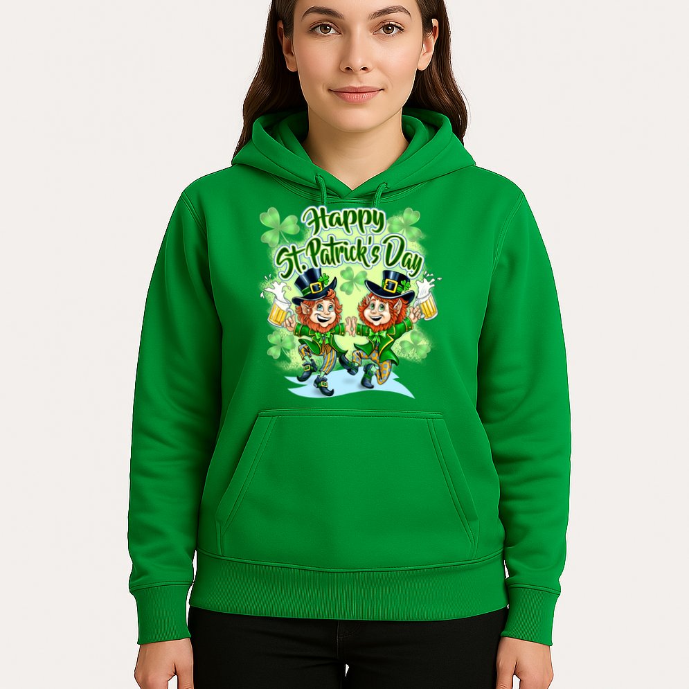 Dancing Happy St. Patrick's Day Leprechauns Hoodie