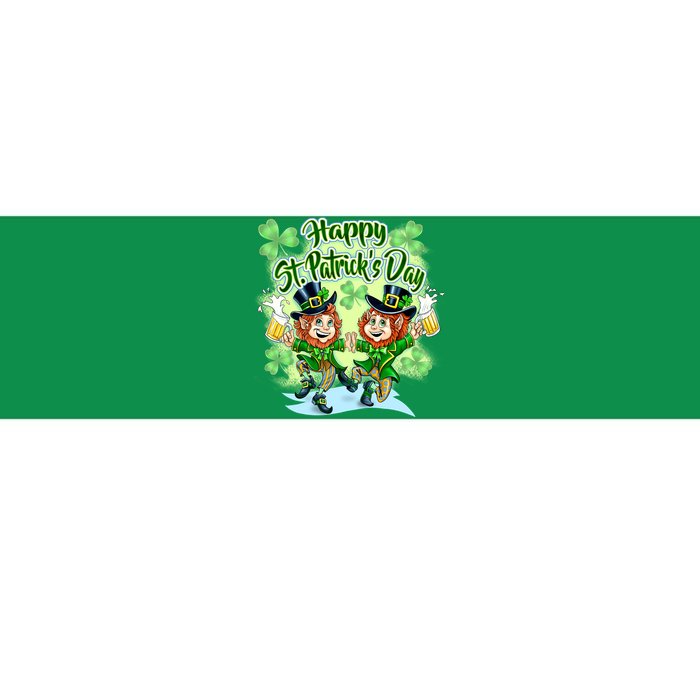 Dancing Happy St. Patrick's Day Leprechauns Bumper Sticker