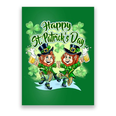 Dancing Happy St. Patrick's Day Leprechauns Poster