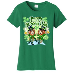 Dancing Happy St. Patrick's Day Leprechauns Women's T-Shirt