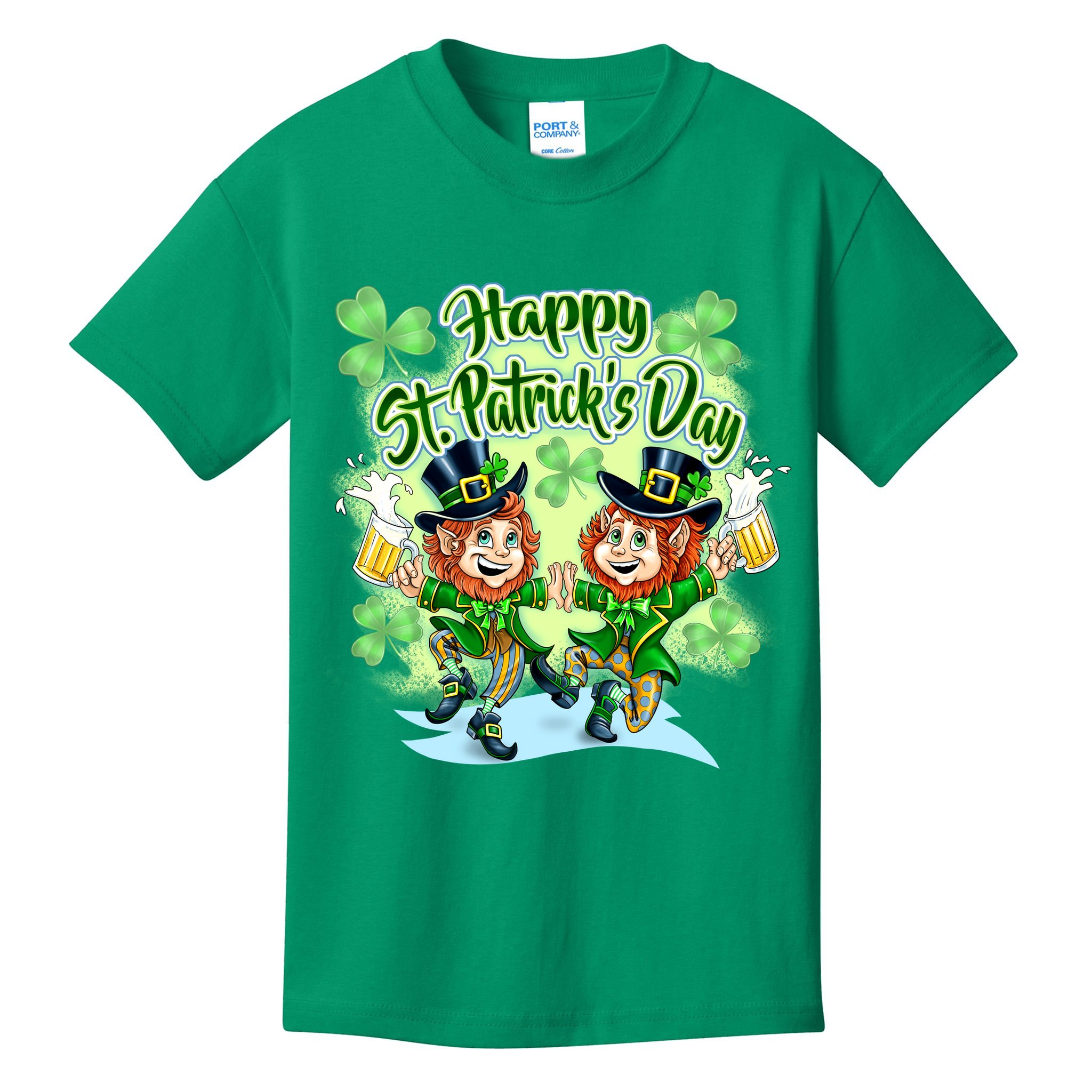 Dancing Happy St. Patrick's Day Leprechauns Kids T-Shirt