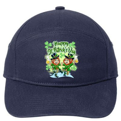 Dancing Happy St. Patrick's Day Leprechauns 7-Panel Snapback Hat