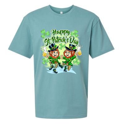 Dancing Happy St. Patrick's Day Leprechauns Sueded Cloud Jersey T-Shirt