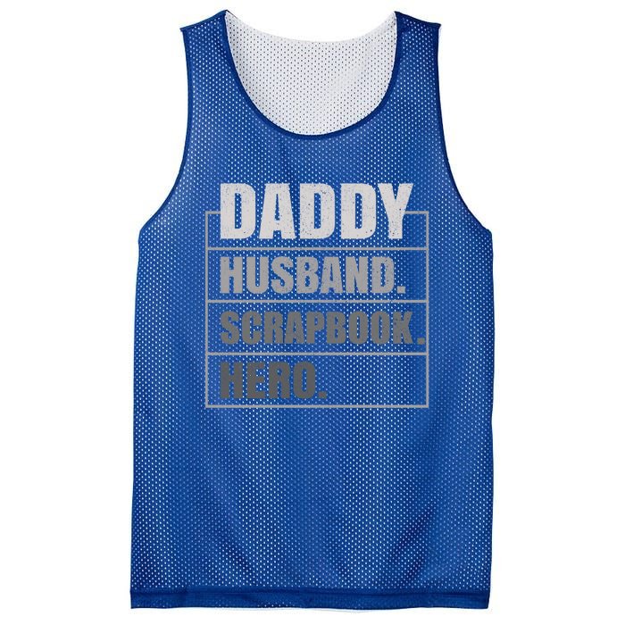 Daddy Husband Scrapbook Hero Funny Scrapbook Father's Day Gift Mesh Reversible Basketball Jersey Tank