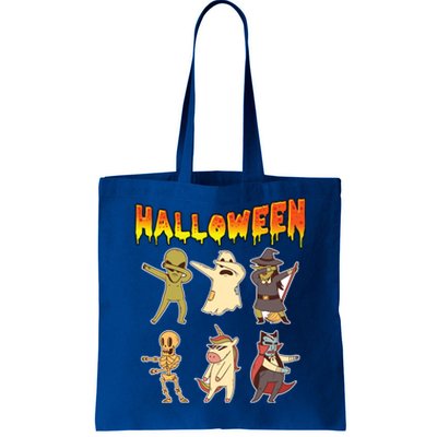 Dabbing Halloween Skeleton Witch And Monsters Gift Tote Bag