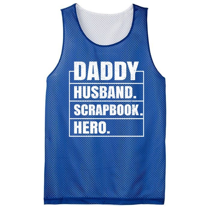 Daddy Husband Scrapbook Hero Funny Scrapbook Father's Day Gift Mesh Reversible Basketball Jersey Tank