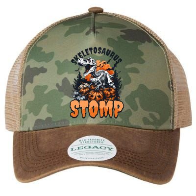 Dinosaur Halloween Skeletosaurus Stomp Great Gift Legacy Tie Dye Trucker Hat