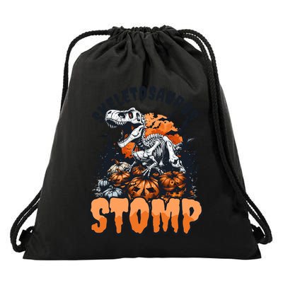 Dinosaur Halloween Skeletosaurus Stomp Great Gift Drawstring Bag