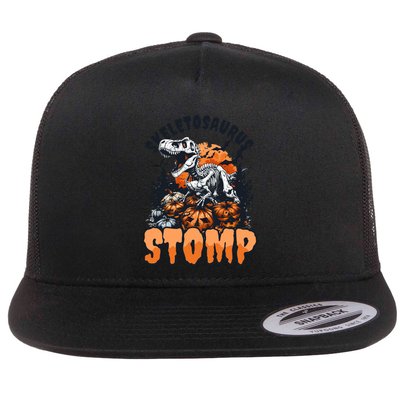 Dinosaur Halloween Skeletosaurus Stomp Great Gift Flatbill Hat