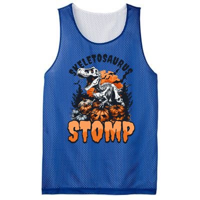 Dinosaur Halloween Skeletosaurus Stomp Great Gift Mesh Reversible Basketball Jersey Tank