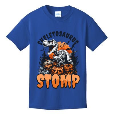 Dinosaur Halloween Skeletosaurus Stomp Great Gift Kids T-Shirt
