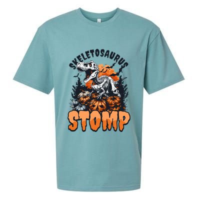 Dinosaur Halloween Skeletosaurus Stomp Great Gift Sueded Cloud Jersey T-Shirt