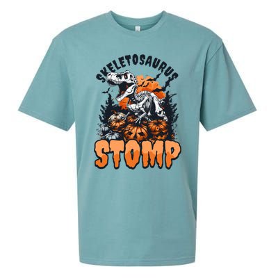 Dinosaur Halloween Skeletosaurus Stomp Great Gift Sueded Cloud Jersey T-Shirt