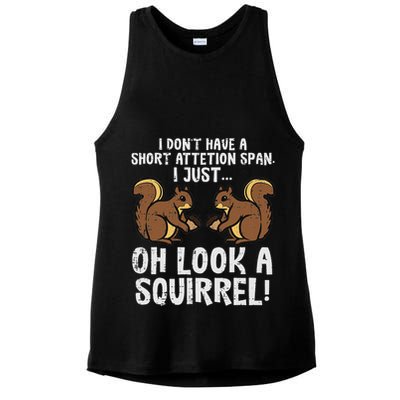 Dont Have Short Attention Span Look Squirrel Ladies PosiCharge Tri-Blend Wicking Tank
