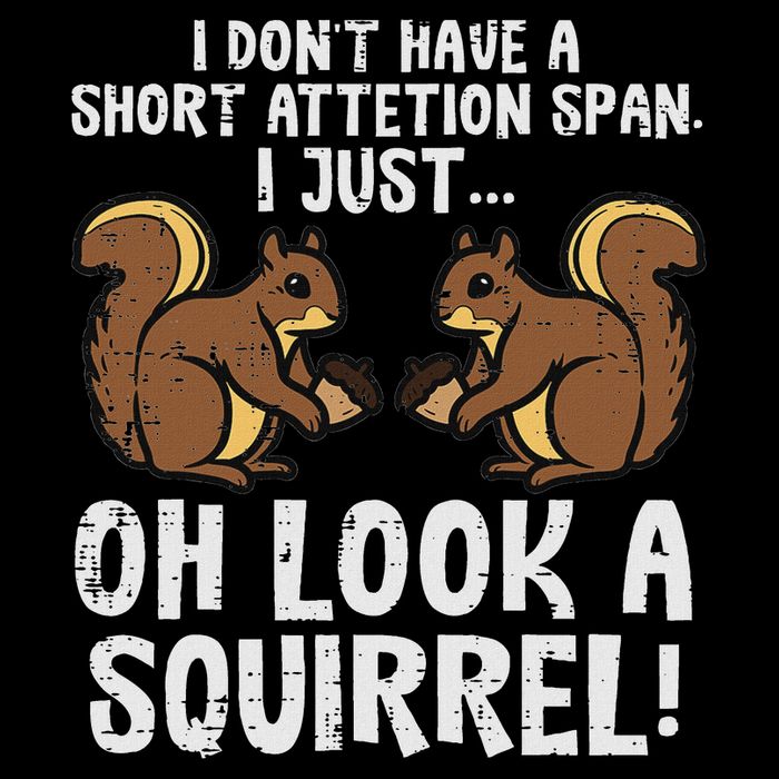 Dont Have Short Attention Span Look Squirrel Drawstring Bag