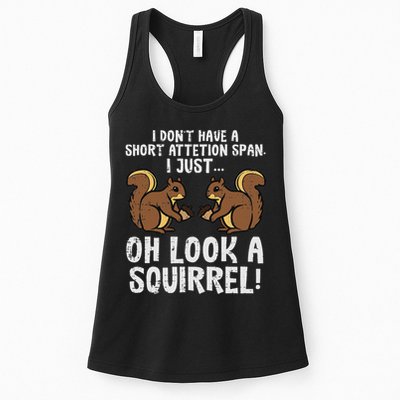 Dont Have Short Attention Span Look Squirrel Womens Tank Top