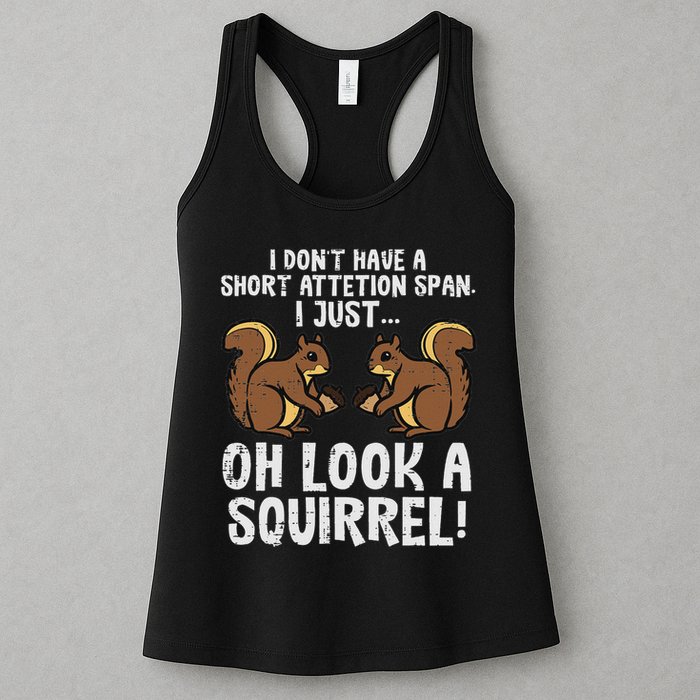 Dont Have Short Attention Span Look Squirrel Womens Tank Top