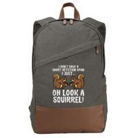 Dont Have Short Attention Span Look Squirrel Cotton Canvas Backpack
