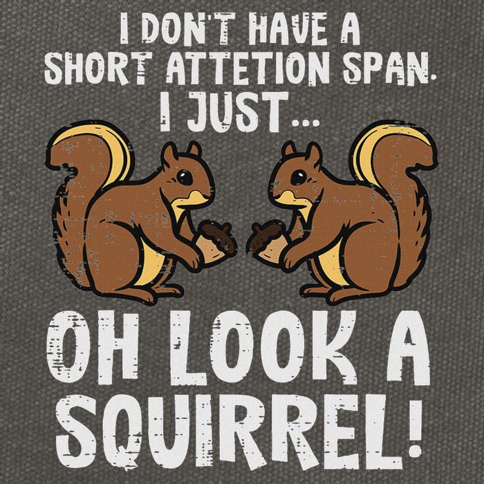 Dont Have Short Attention Span Look Squirrel Cotton Canvas Backpack
