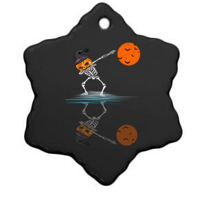 Dabbing Halloween Skeleton Scary Pumpkin Funny Gift Ceramic Star Ornament