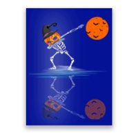 Dabbing Halloween Skeleton Scary Pumpkin Funny Gift Poster