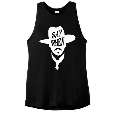 Doc Holliday Say When Ladies PosiCharge Tri-Blend Wicking Tank