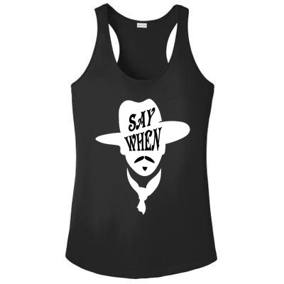 Doc Holliday Say When Ladies PosiCharge Competitor Racerback Tank